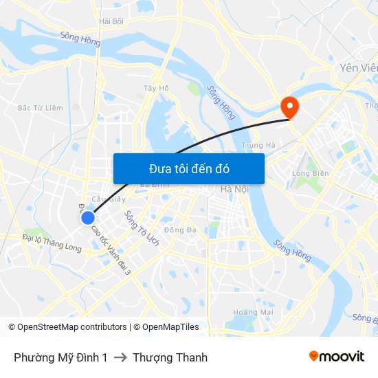 Phường Mỹ Đình 1 to Thượng Thanh map