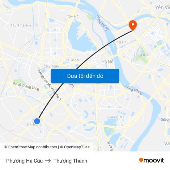 Phường Hà Cầu to Thượng Thanh map