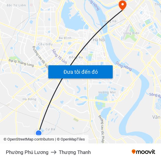 Phường Phú Lương to Thượng Thanh map