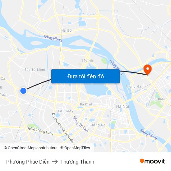 Phường Phúc Diễn to Thượng Thanh map