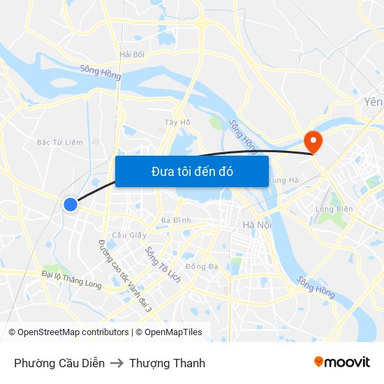 Phường Cầu Diễn to Thượng Thanh map