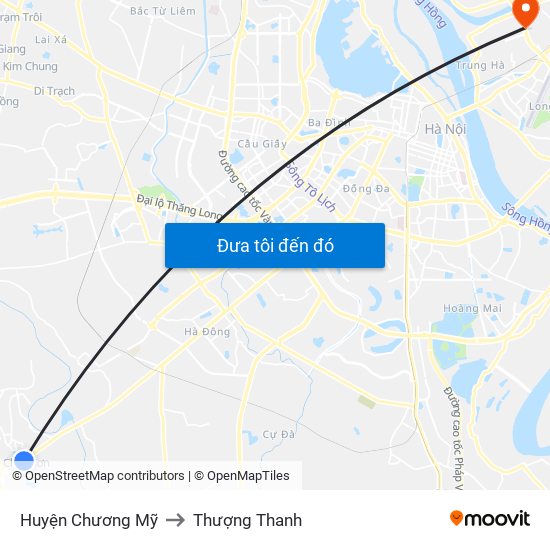 Huyện Chương Mỹ to Thượng Thanh map