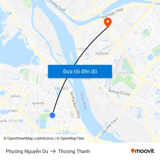 Phường Nguyễn Du to Thượng Thanh map