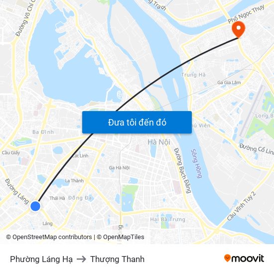 Phường Láng Hạ to Thượng Thanh map