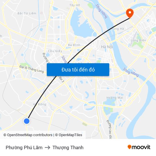 Phường Phú Lãm to Thượng Thanh map