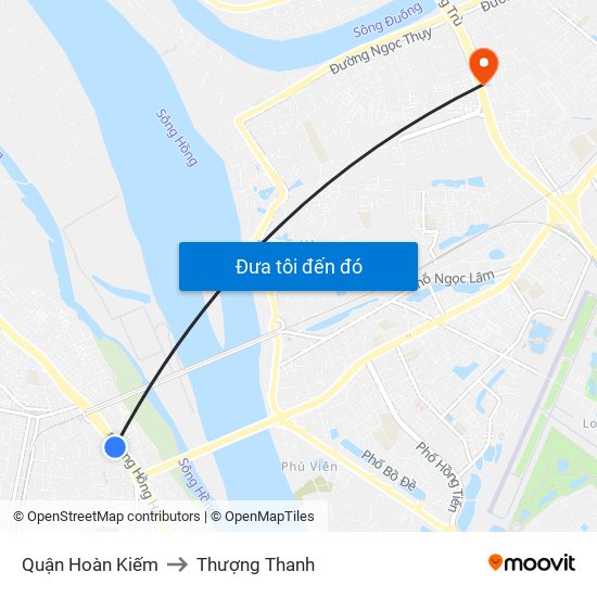 Quận Hoàn Kiếm to Thượng Thanh map