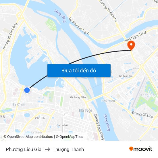 Phường Liễu Giai to Thượng Thanh map