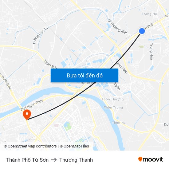 Thành Phố Từ Sơn to Thượng Thanh map