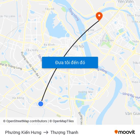 Phường Kiến Hưng to Thượng Thanh map