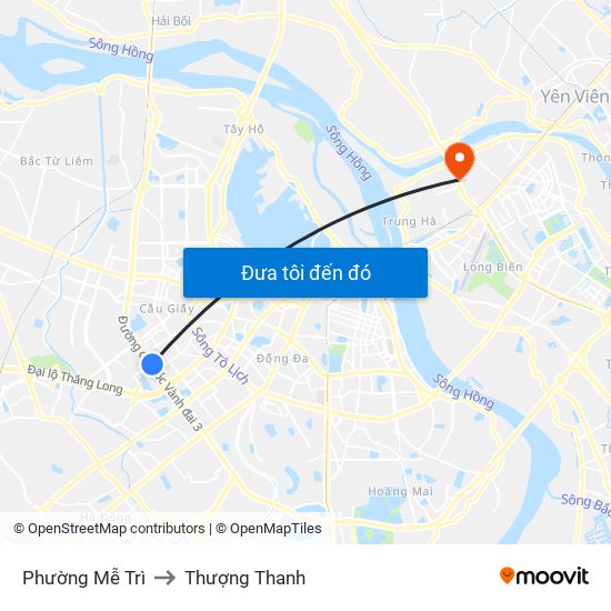 Phường Mễ Trì to Thượng Thanh map