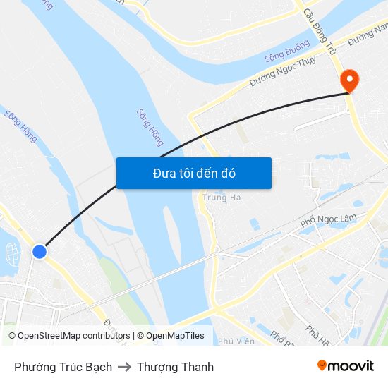 Phường Trúc Bạch to Thượng Thanh map