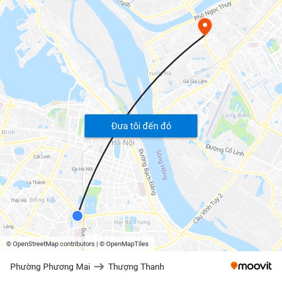 Phường Phương Mai to Thượng Thanh map