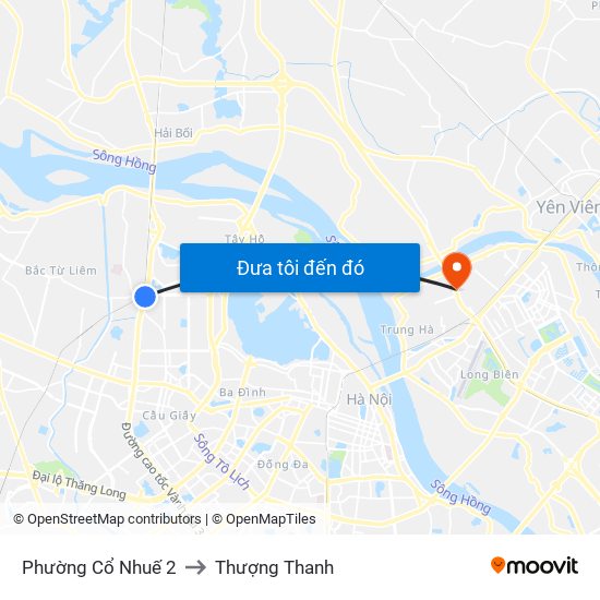 Phường Cổ Nhuế 2 to Thượng Thanh map