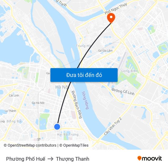 Phường Phố Huế to Thượng Thanh map