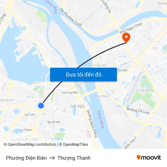 Phường Điện Biên to Thượng Thanh map