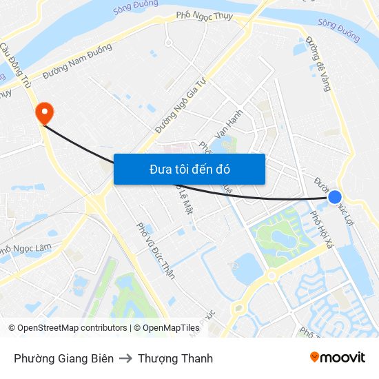 Phường Giang Biên to Thượng Thanh map