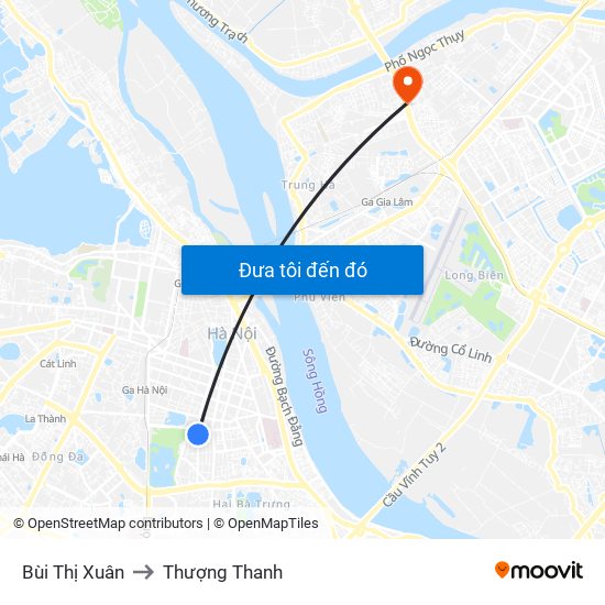 Bùi Thị Xuân to Thượng Thanh map