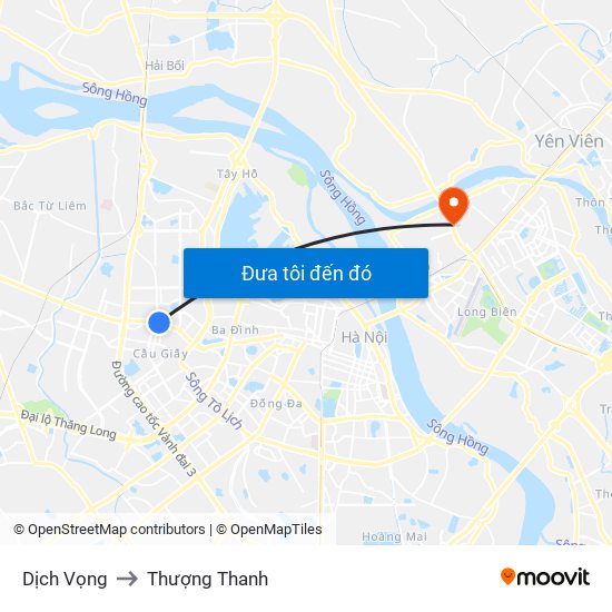 Dịch Vọng to Thượng Thanh map