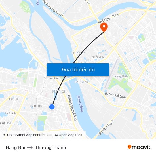 Hàng Bài to Thượng Thanh map
