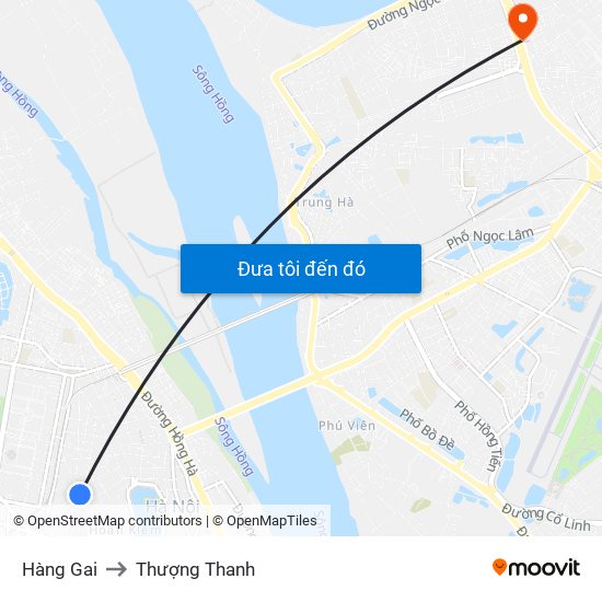 Hàng Gai to Thượng Thanh map