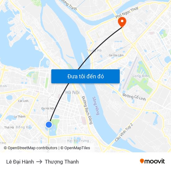 Lê Đại Hành to Thượng Thanh map