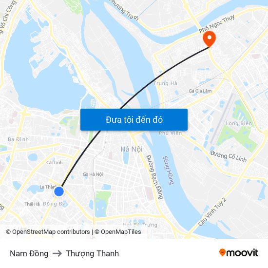 Nam Đồng to Thượng Thanh map