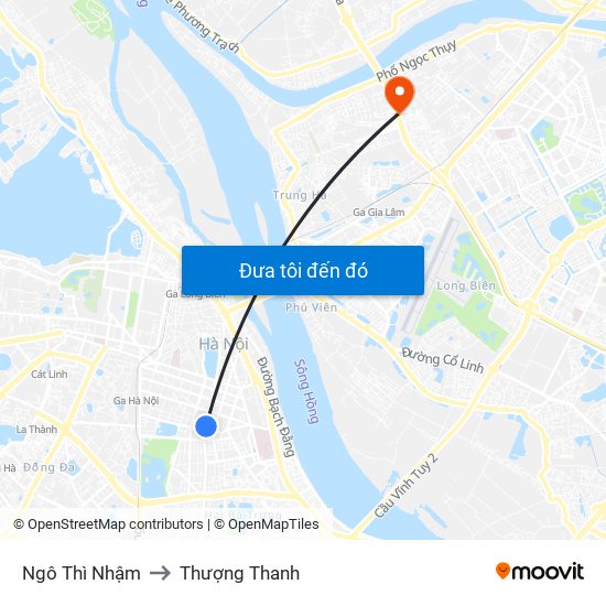 Ngô Thì Nhậm to Thượng Thanh map