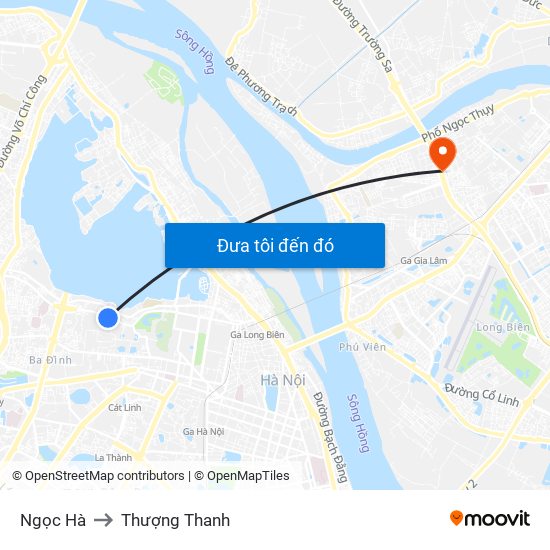 Ngọc Hà to Thượng Thanh map