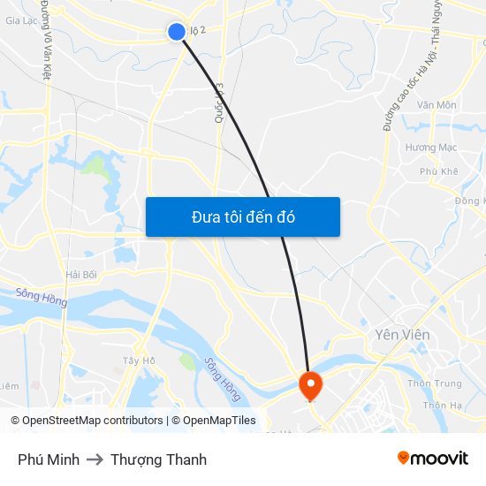 Phú Minh to Thượng Thanh map