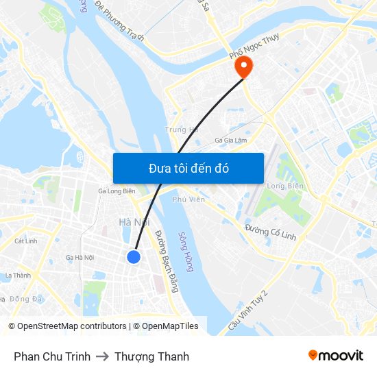 Phan Chu Trinh to Thượng Thanh map