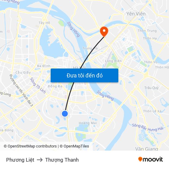 Phương Liệt to Thượng Thanh map