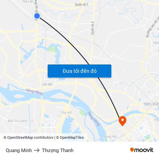 Quang Minh to Thượng Thanh map