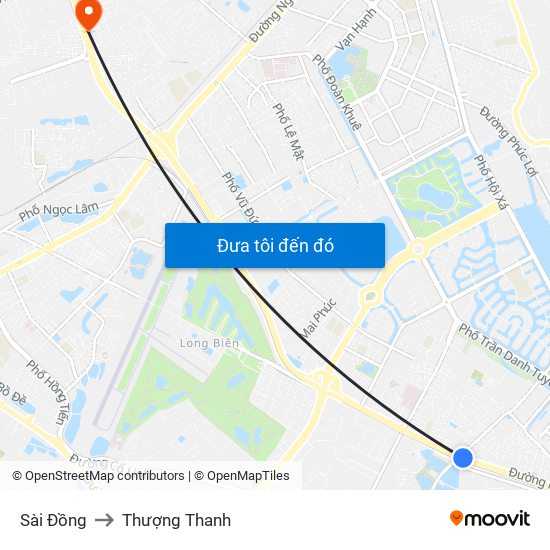 Sài Đồng to Thượng Thanh map