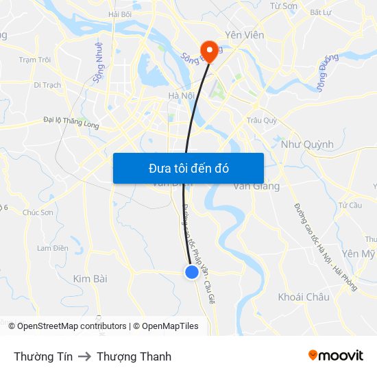 Thường Tín to Thượng Thanh map