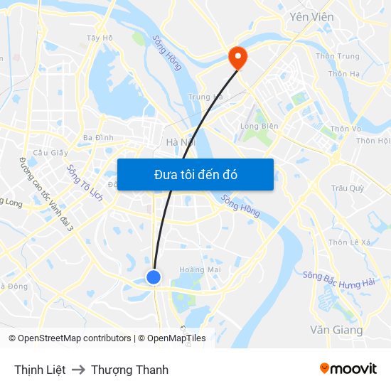 Thịnh Liệt to Thượng Thanh map