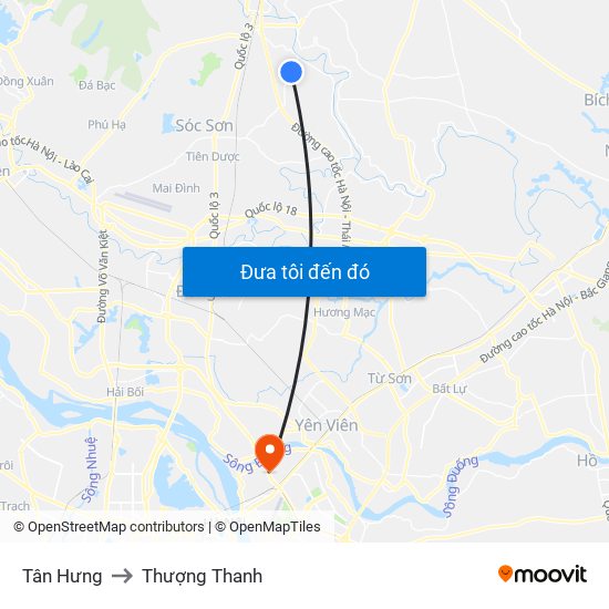 Tân Hưng to Thượng Thanh map