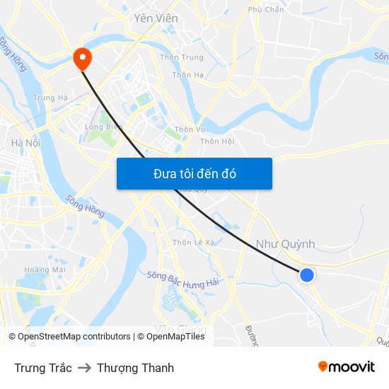 Trưng Trắc to Thượng Thanh map