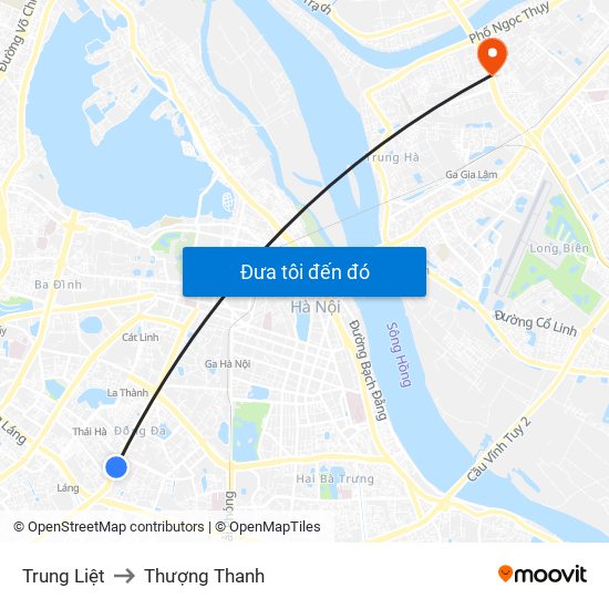 Trung Liệt to Thượng Thanh map