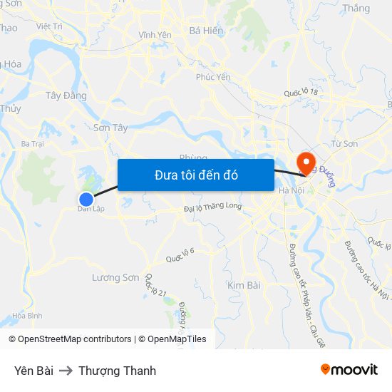 Yên Bài to Thượng Thanh map