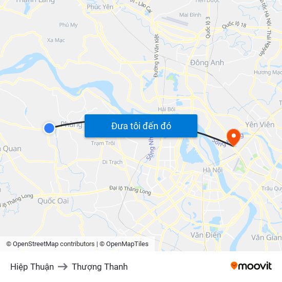 Hiệp Thuận to Thượng Thanh map