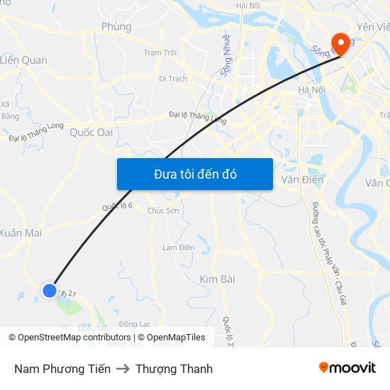 Nam Phương Tiến to Thượng Thanh map