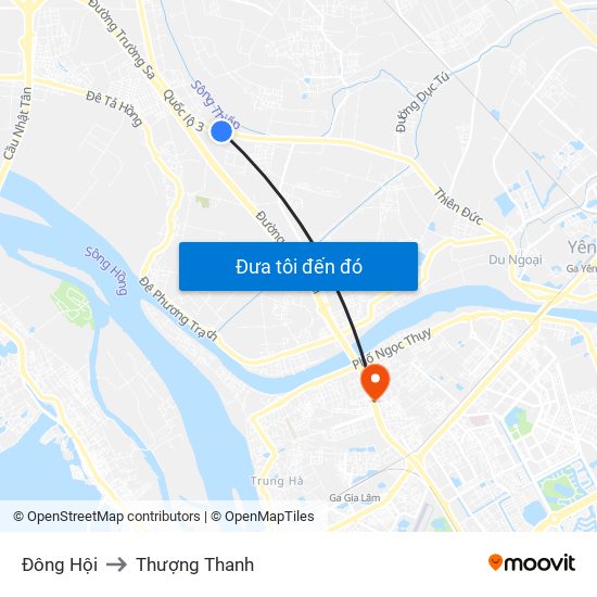 Đông Hội to Thượng Thanh map