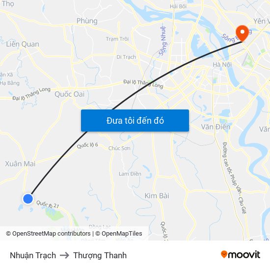 Nhuận Trạch to Thượng Thanh map