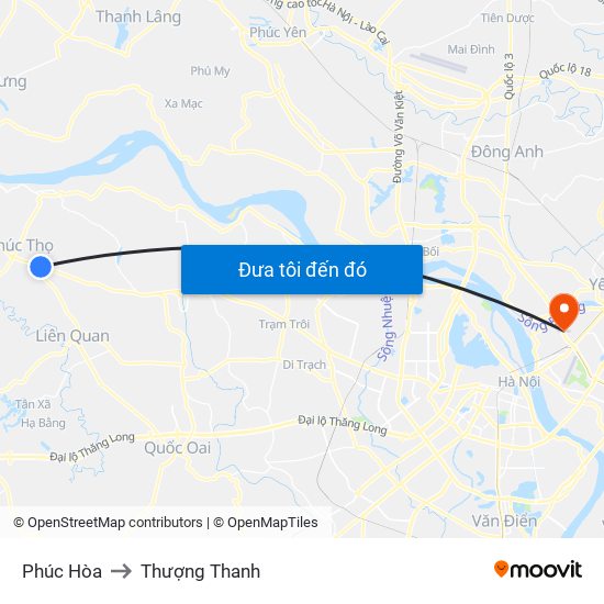 Phúc Hòa to Thượng Thanh map