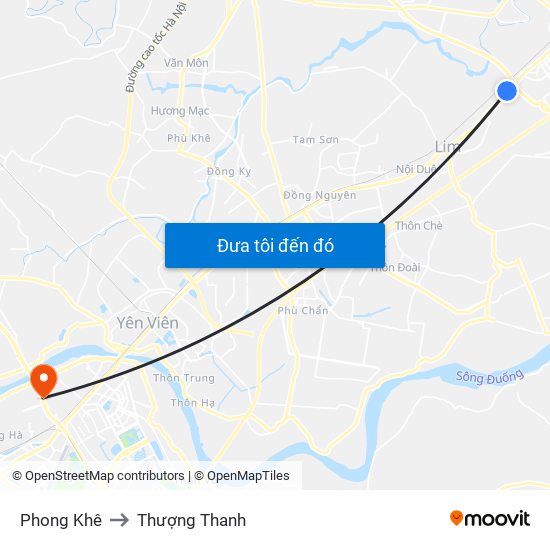 Phong Khê to Thượng Thanh map