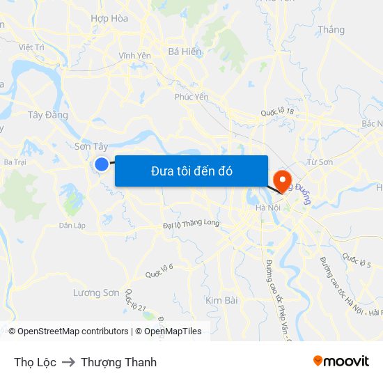 Thọ Lộc to Thượng Thanh map