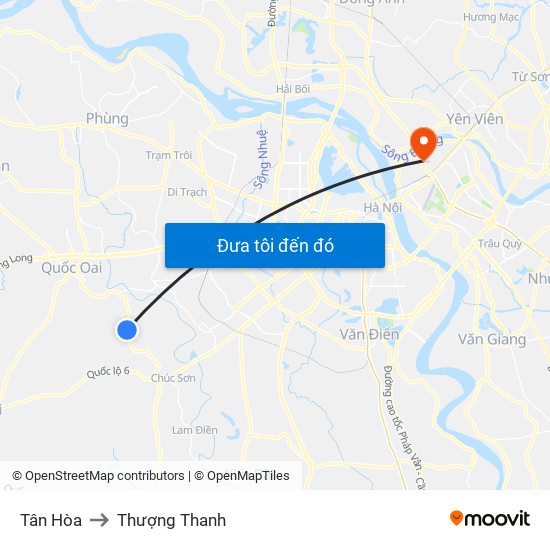 Tân Hòa to Thượng Thanh map