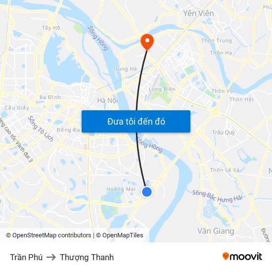Trần Phú to Thượng Thanh map