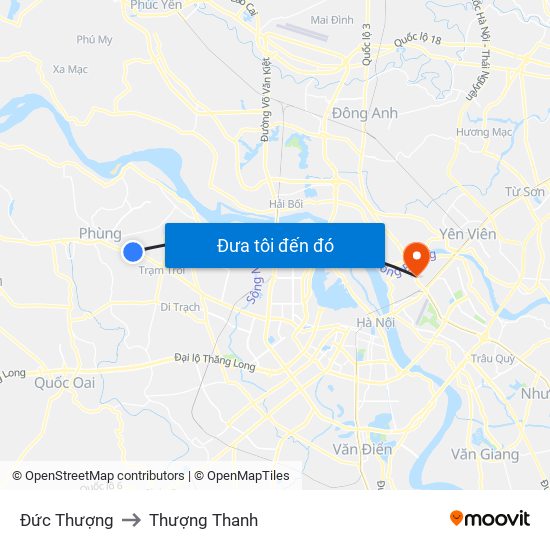 Đức Thượng to Thượng Thanh map