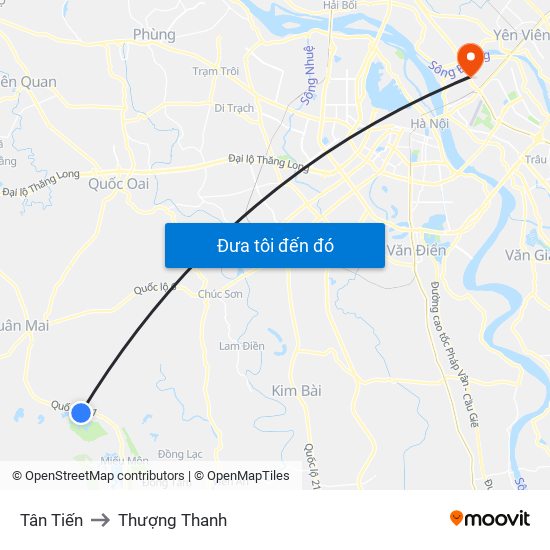 Tân Tiến to Thượng Thanh map